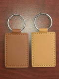 Laser Engraved Faux Leather Keyrings