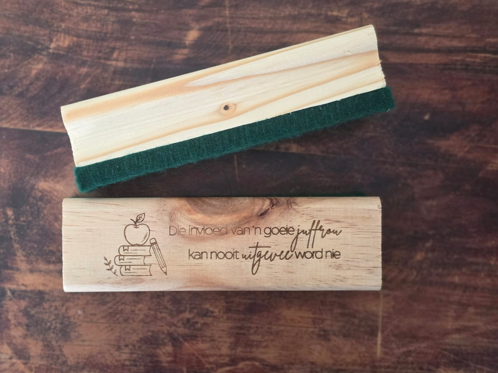 Laser Engraved Chalkboard/Whiteboard Duster - Teachers Gift