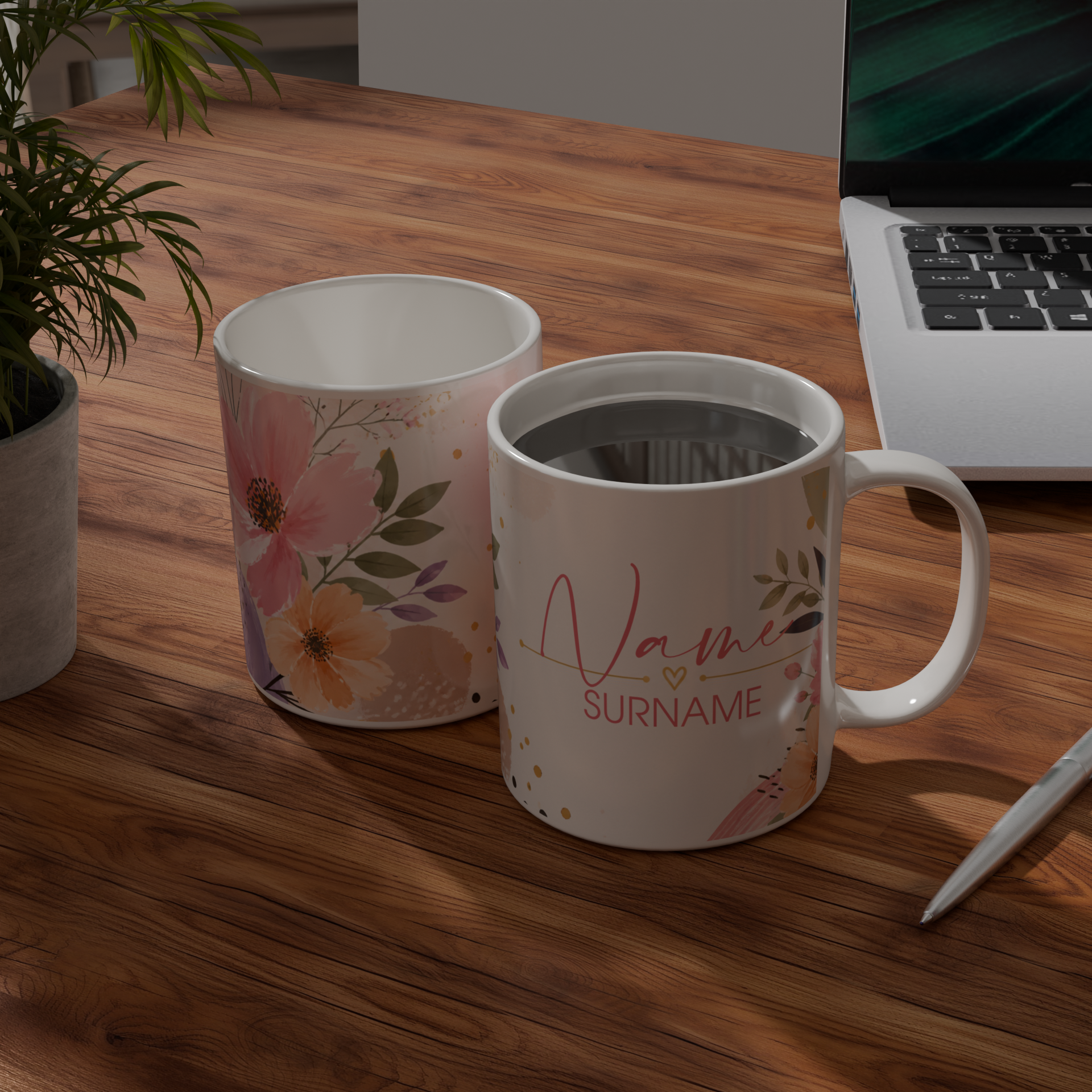 Personalised Premium Mug - 325ml (Whimsy & Wildflower)